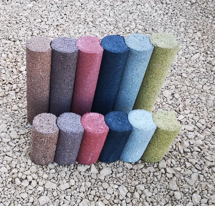 kolorowe betonowe palisady
